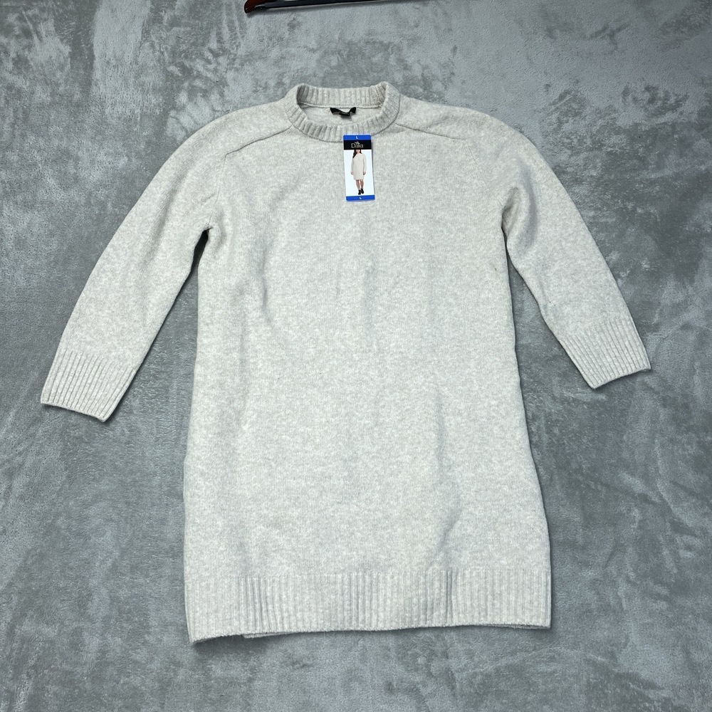 Dalia Women's L Sweater Dress Beige Mix Wool H0302 - Picture 2 of 8